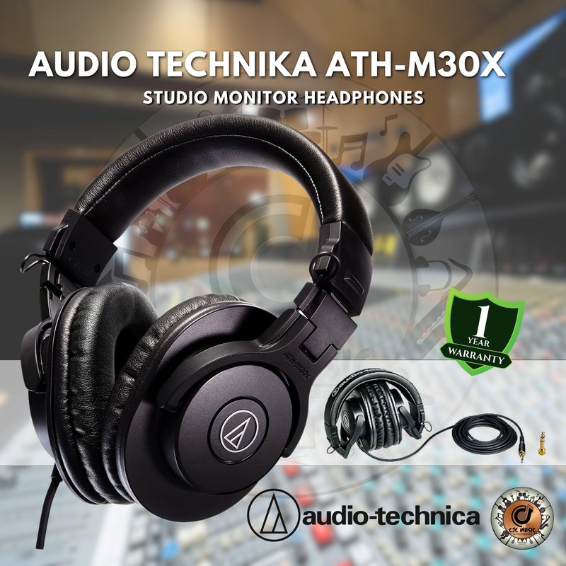 AUDIO TECHNICA ATH M30X MONITORING HEADPHONES